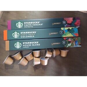 35 Nespresso Starbucks Lunga ,Colombia, Ristretto, Single Origin Capsules New
